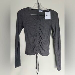 NWT LNA Women's Gray Ruched Top size XS
